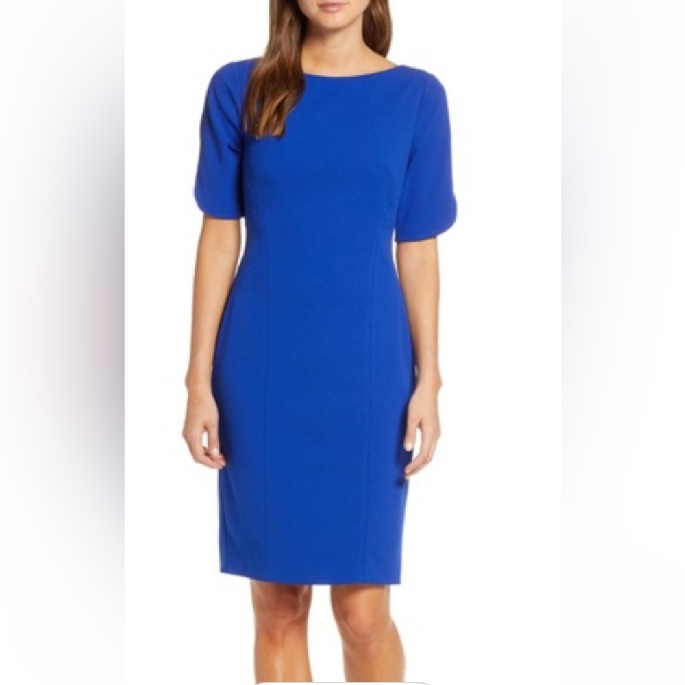 Vince Camuto Cobalt Blue Long Sleeve Dress